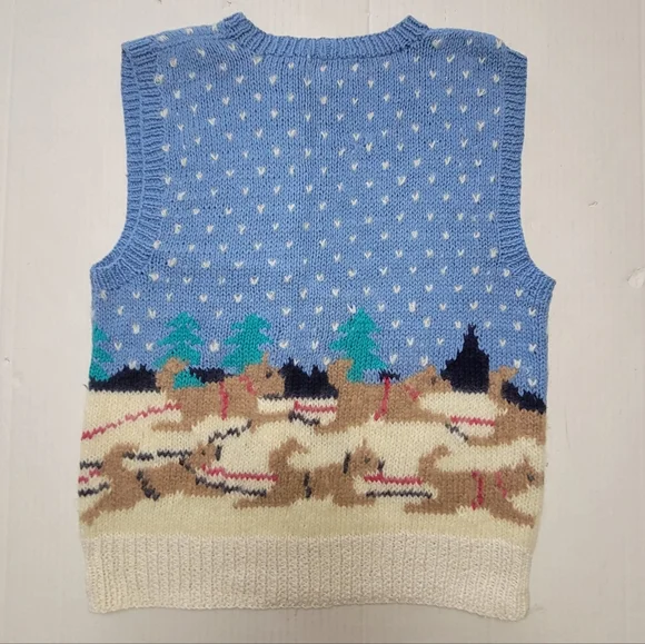 Rare VINTAGE 80s 90s Wool Blend Knit Ski Vest - Picture 7 of 11